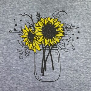 Irisgod Shirt Women's Size 2XL Gray Sunflower Wildflower Cottagecore Nature